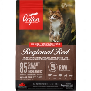 1,8 kg Orijen Regional Red Katzenfutter mit Rindfleisch, Sardine, Bison und Lamm