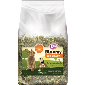 Lolo Bloomy 2 in 1 Snack mit Blumen und Heu für Kaninchen und Nagetiere 400g