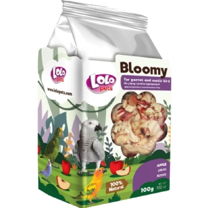 Lolo Bloomy Apfelsnack für Papageien und kleine exotische Vögel 100 g