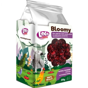 Lolo Bloomy Snack mit Cranberries für Papageien und kleine exotische Vögel, 30 g.