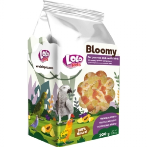 Lolo Bloomy Snack tropische Früchte für Papageien und kleine exotische Vögel 200 g.