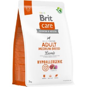 3 kg Brit Care Hypoallergenic für erwachsene mittelgroße Hunde mit Lamm