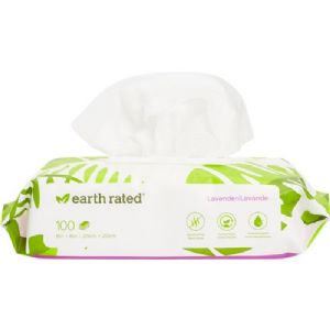 Earth Rated Feuchttücher mit Lavendel für Hunde – 100 Stück à 20 x 20 cm